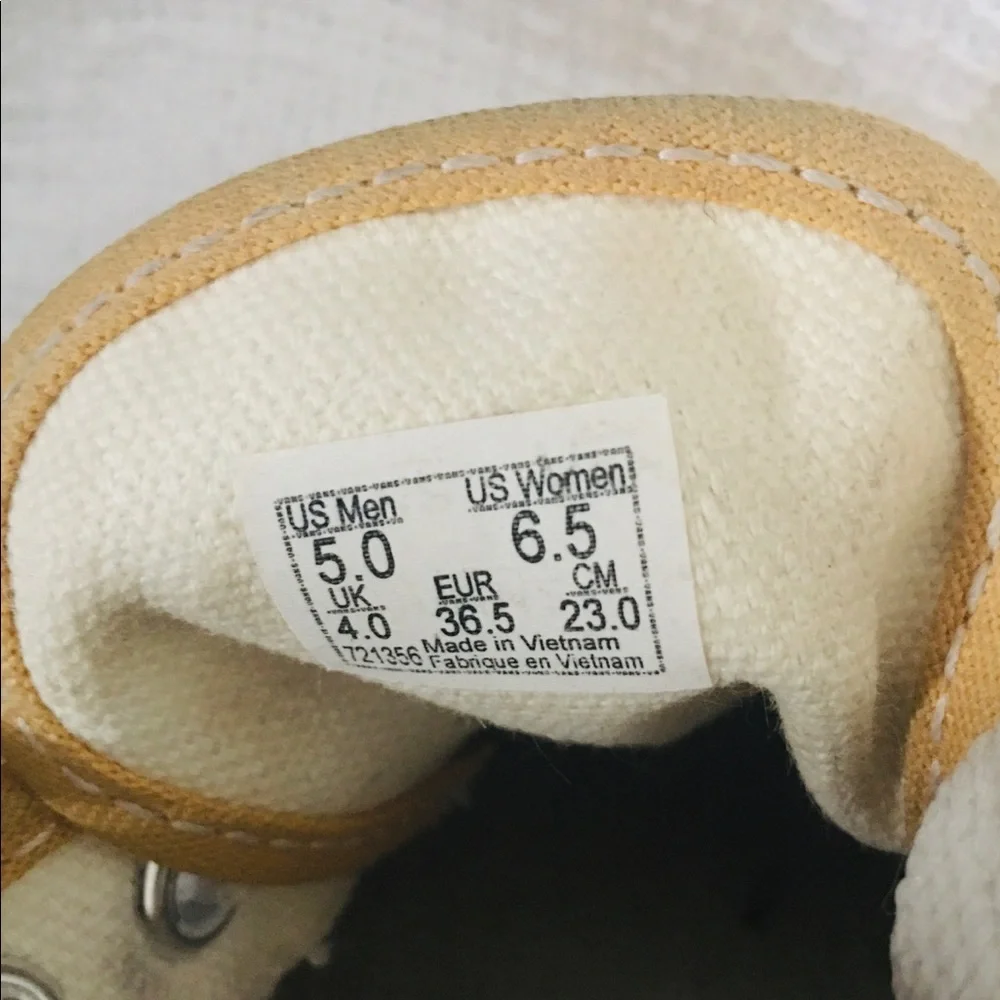 VANS Classic sneakers Yellow Women Size 6.5 Men Size 5.0 - Picture 7 of 7